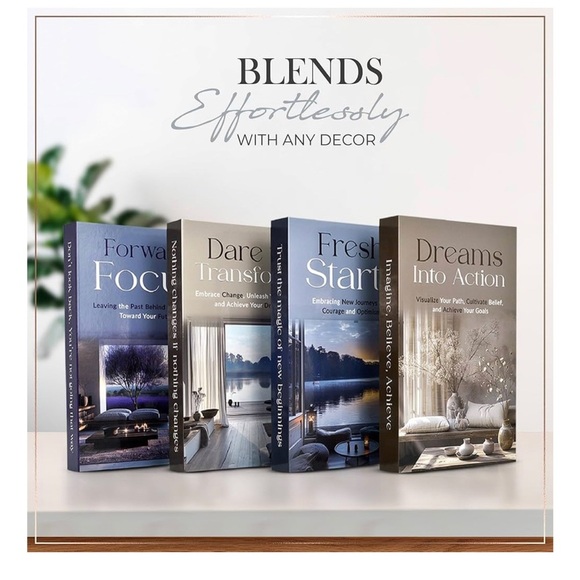 Decorative Book Stack with Inspirational Quotes - Black, Gray, White - Picture 3 of 9